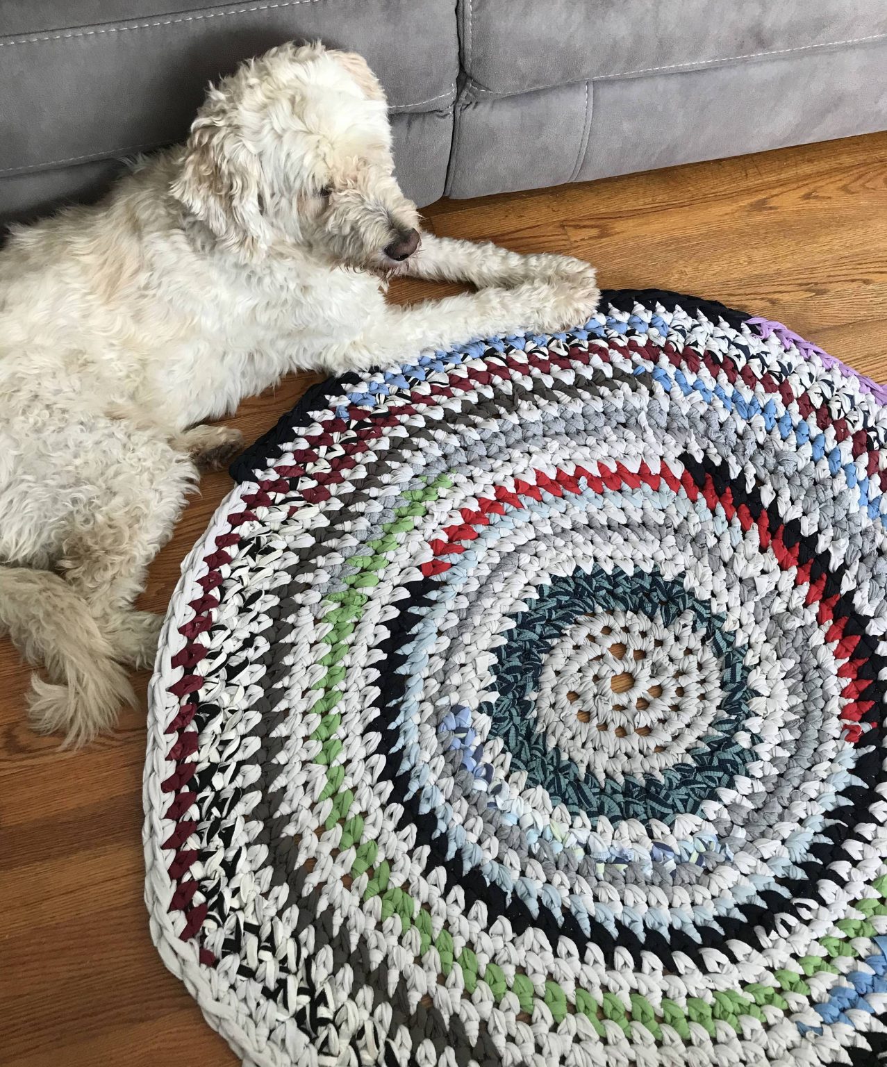 Crochet TShirt Rug Squigglidinks